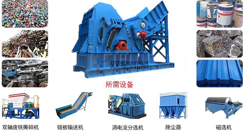 廢鐵破碎機(jī)結(jié)構(gòu)流程